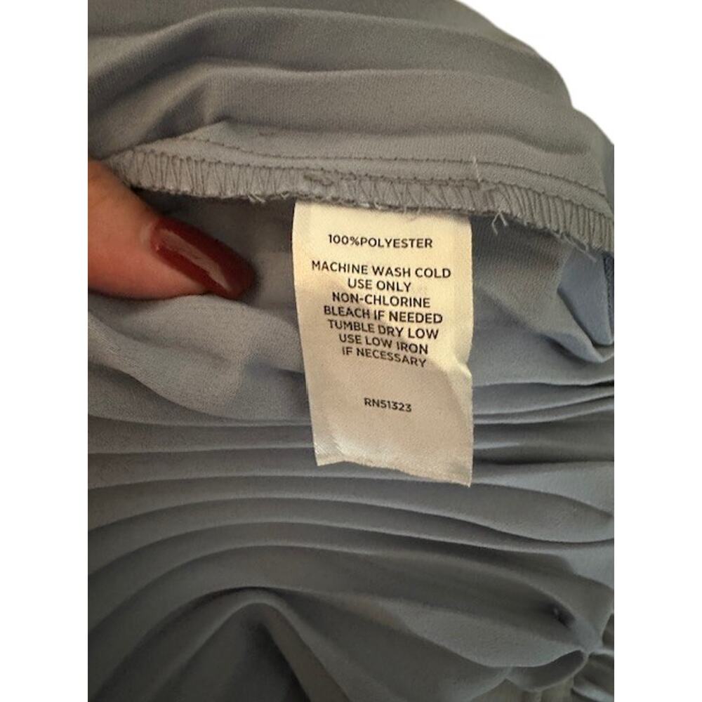 Halogen Light Baby Blue Crinkle Accordion Long Maxi Skirt Women Sz M - Picture 8 of 8